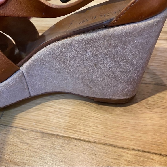 J. Crew Marguerite Strap leather Platform Wedge Sandals In Brown size 9 - Picture 9 of 13